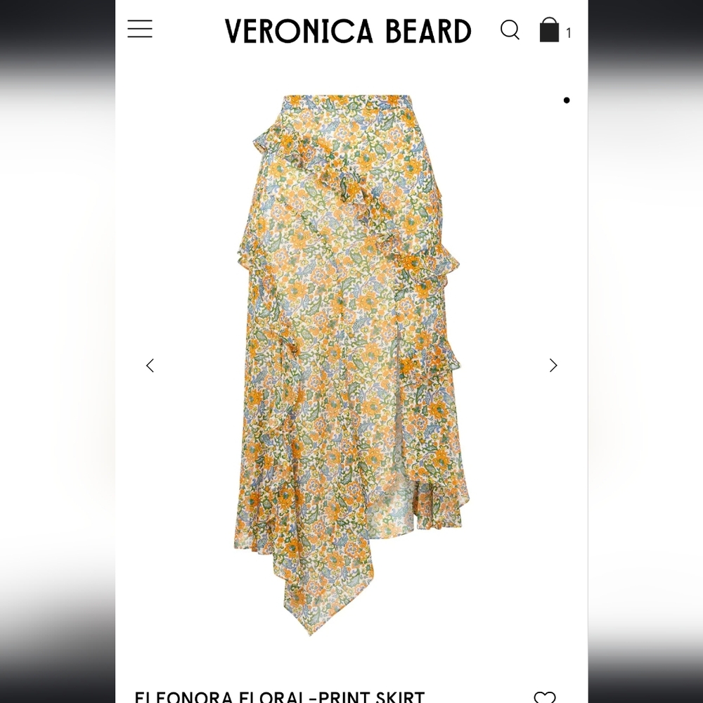 Veronica Beard Silk Eleanora Skirt Size 0